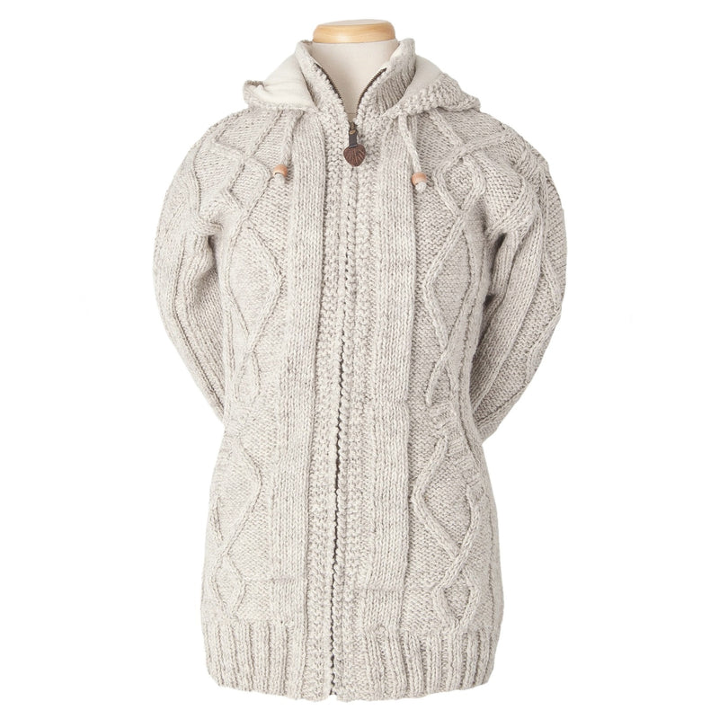 Shannon Sweater - Aran cable knit jacket – Lost Horizons CA